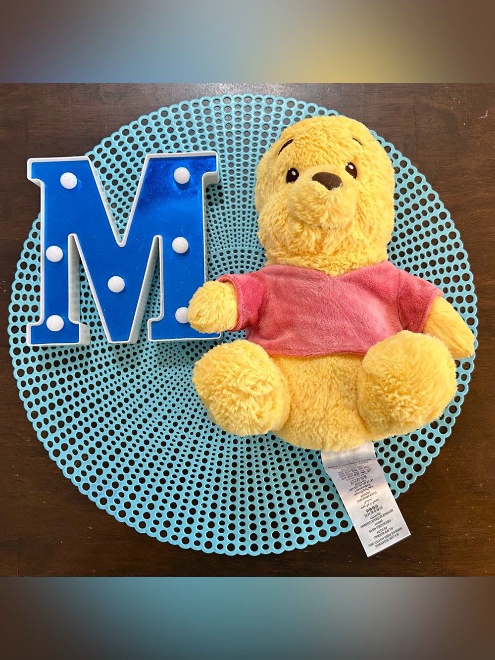 Disney Parks Babies 10" Baby Winnie the Pooh Bear Embroidered Plush Teddy Toy